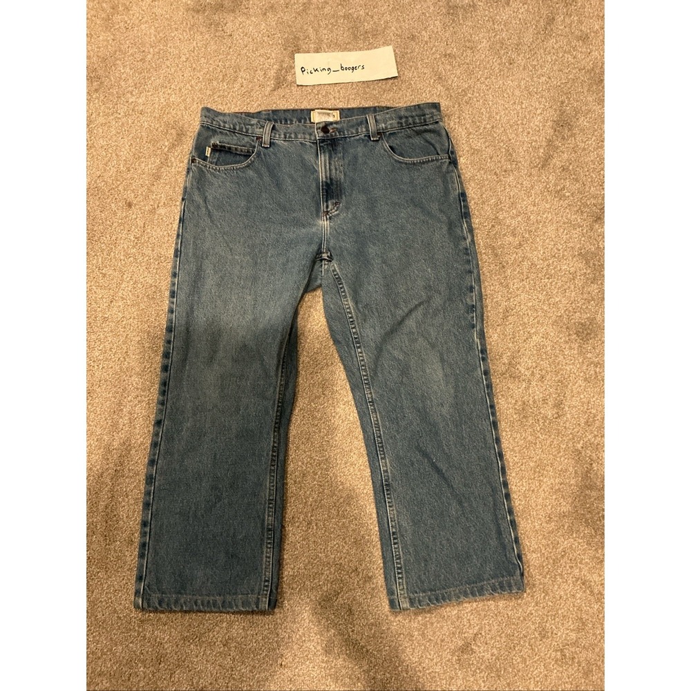 LL Bean Mens Jeans 36x29 Blue Standard Fit Cotton Denim Pants